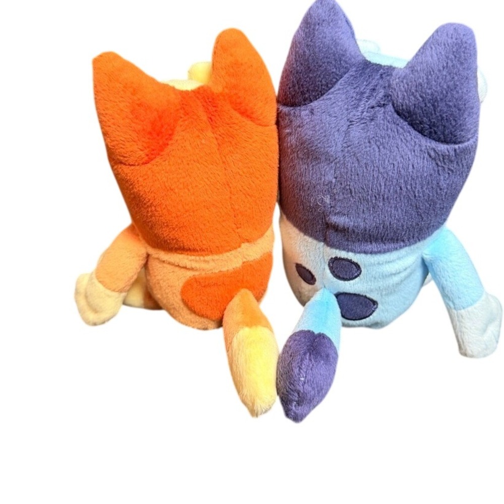 Bluey and Bingo Plush Toy Set Blue Orange Dog Stuffed Animal Toddler Cartoon - Picture 3 of 6